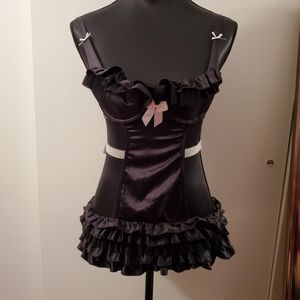 Victoria's Secret | Black Sexy Little Things Ruffle Apron Babydoll 34B